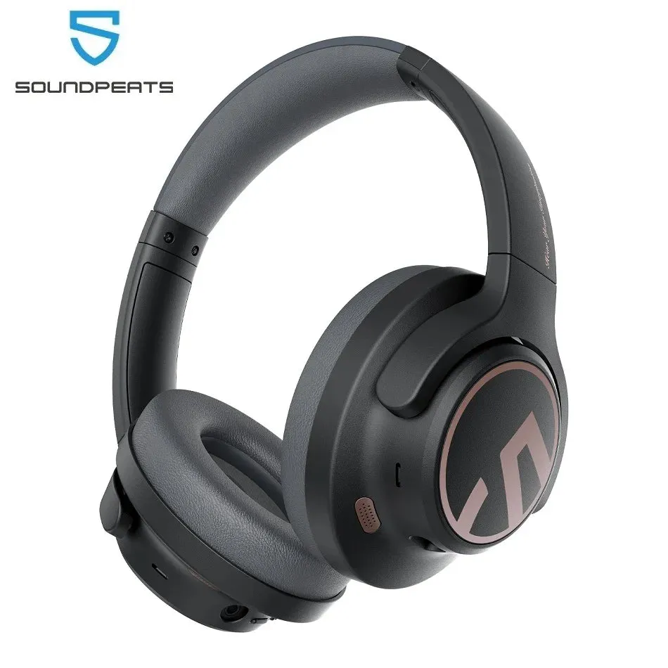 Soundpeats Space Headphones Bluetooth 5.3 Hybrid Active Noise Cancelling Wireless Headphone,123H Play,Mic,Multipoint Connection