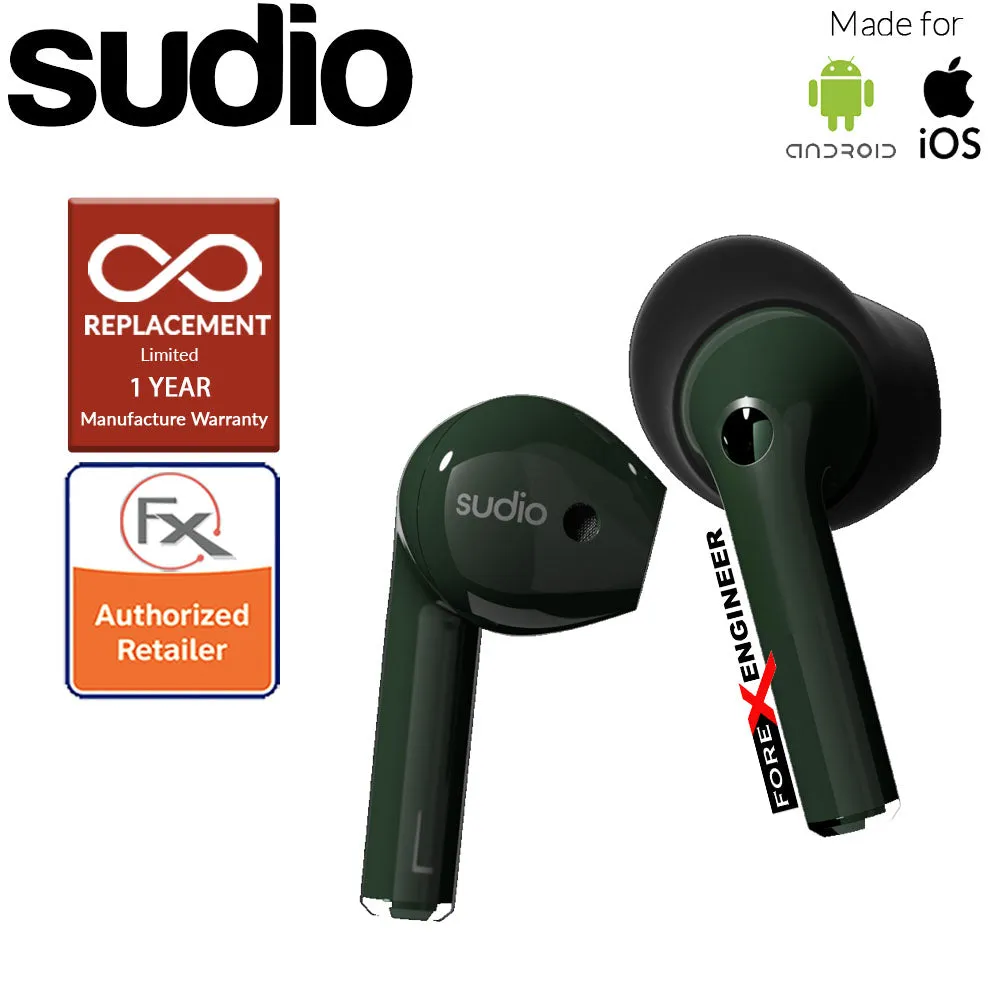 Sudio Nio Wireless Earbuds with  Environmental Noise-Canceling Microphones ( Green ) ( Barcode : 7350071385104 )