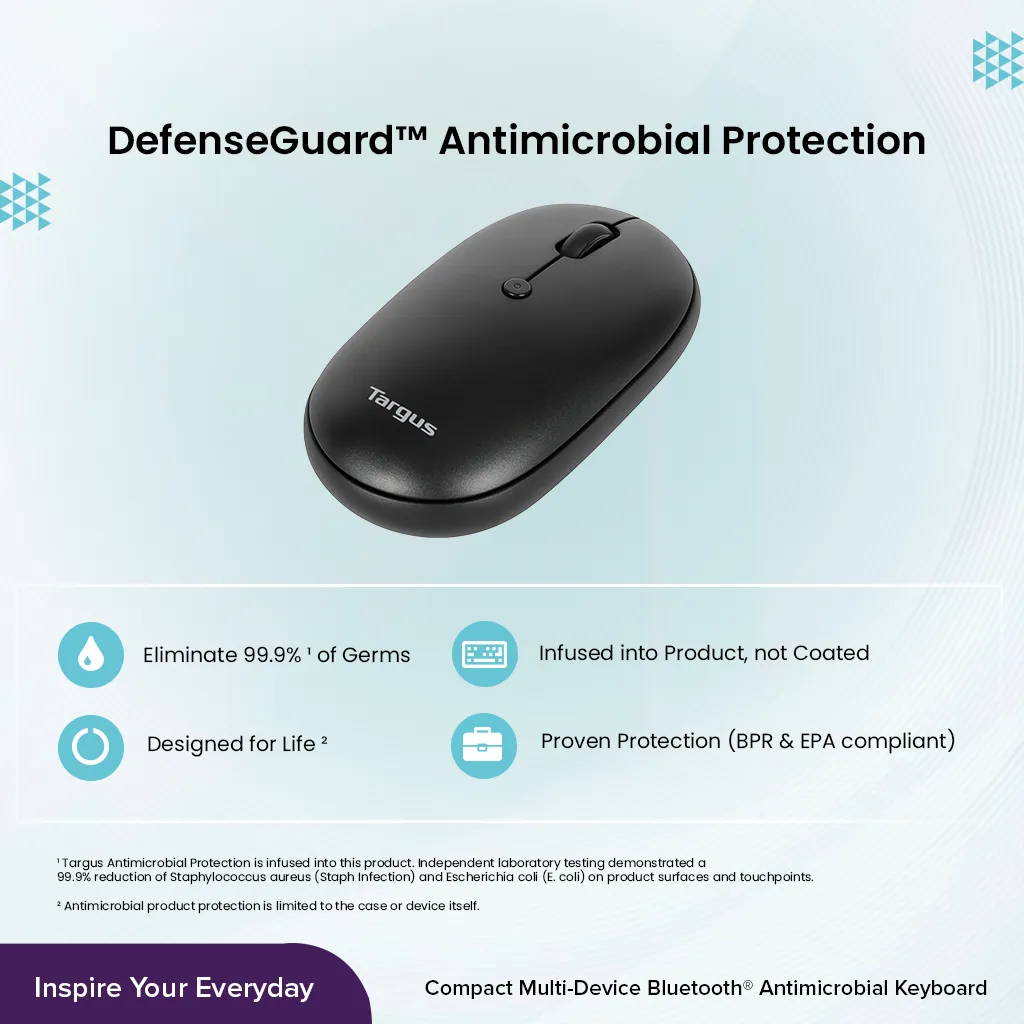 Targus Compact Multi-Device Antimicrobial Wireless Mouse AMB581