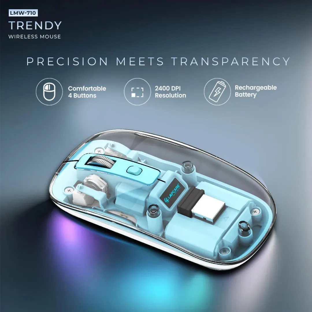 Trendy Wireless Mouse Transparent BT 2.4Ghz Blue (LMW-710)