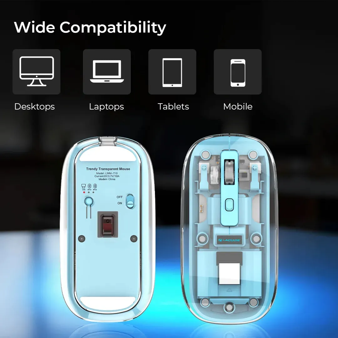 Trendy Wireless Mouse Transparent BT 2.4Ghz Blue (LMW-710)