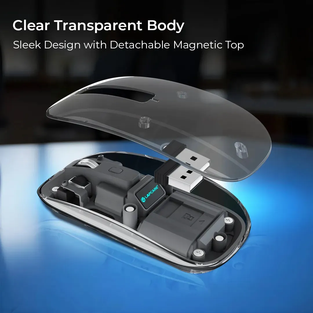 Trendy Wireless Mouse Transparent BT 2.4Ghz Grey (LMW-710)