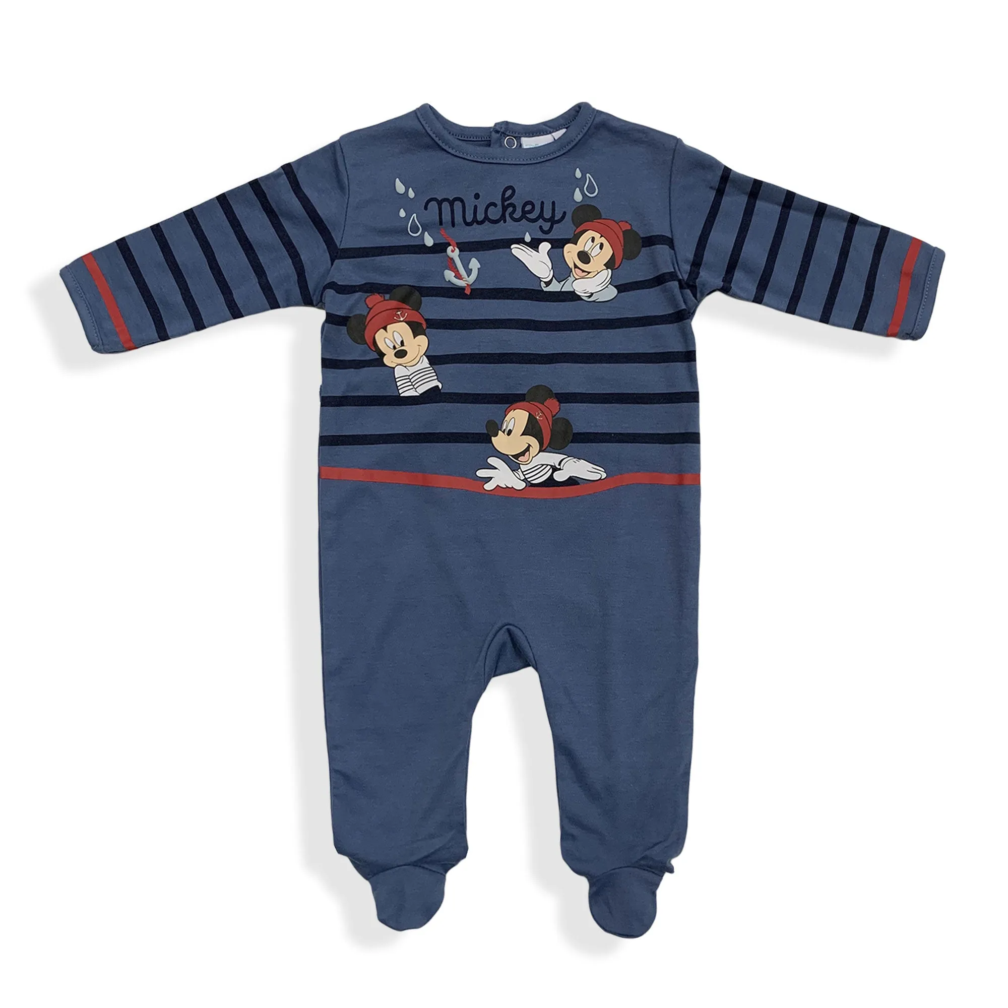 Tutina Disney Pagliaccetto neonato Mickey Mouse Pigiama caldo cotone bimbo 5936