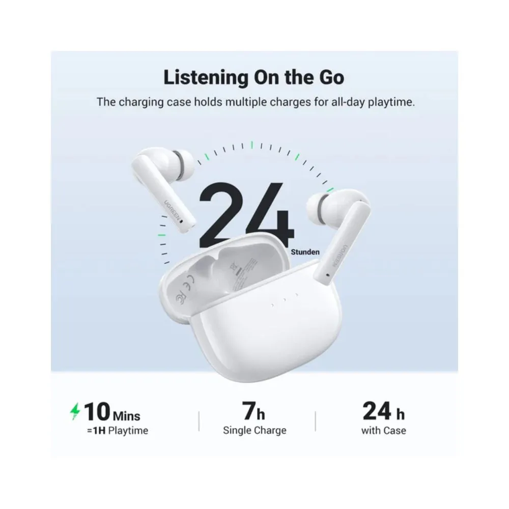 Ugreen 90206 HiTune T3 Active Noise-Cancelling Wireless Earbuds (white)