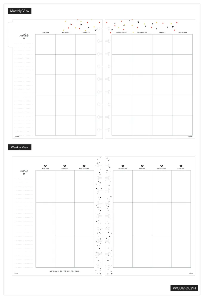 Undated Disney© Mickey Mouse Wonderful Classic Vertical Happy Planner - 12 Months