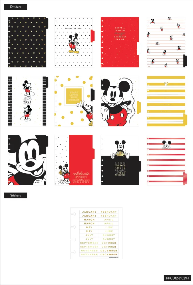 Undated Disney© Mickey Mouse Wonderful Classic Vertical Happy Planner - 12 Months