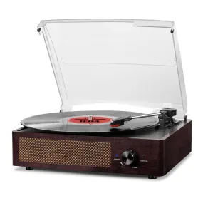 Vinyl Record Player Turntable with Built-in Bluetooth Receiver & 2 Stereo Speakers.