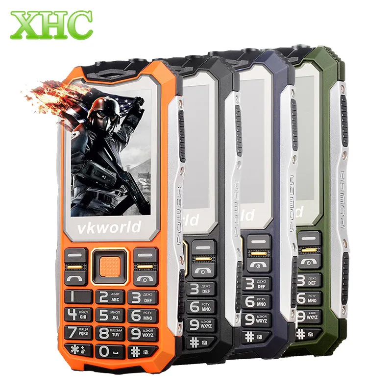 vkworld Stone V3S Cheapest Small Elder Phone Quadruple Protection Long standby Big BOX Speaker Dual LED Lights Russian Keyboard