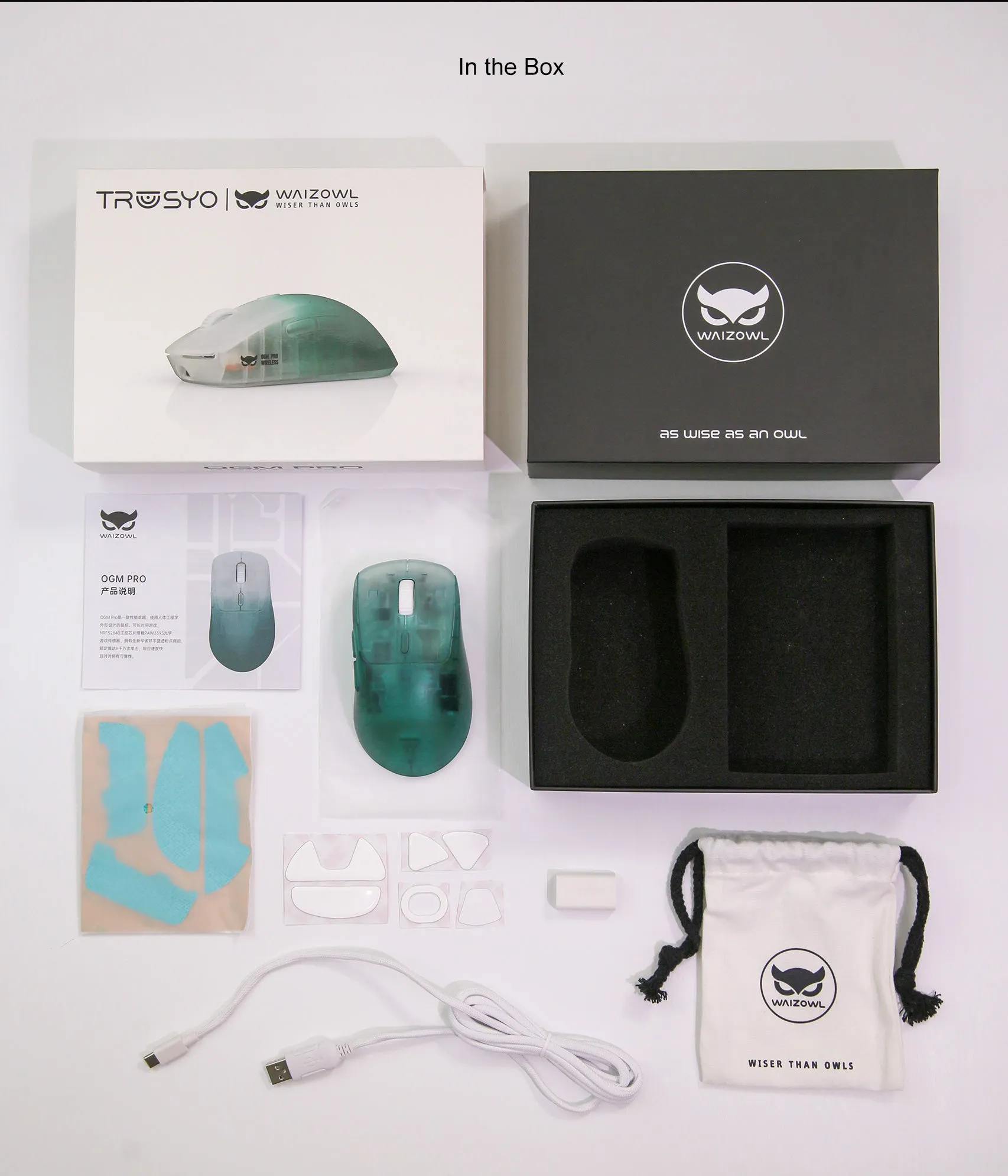 Waizowl OGM PRO Ink Feather Wireless Gaming Mouse