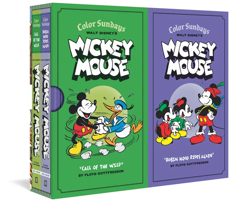 Walt Disney's Mickey Mouse Color Sundays Gift Box Set: "Call Of The Wild" and "Robin Hood Rises Again": Vols. 1 & 2