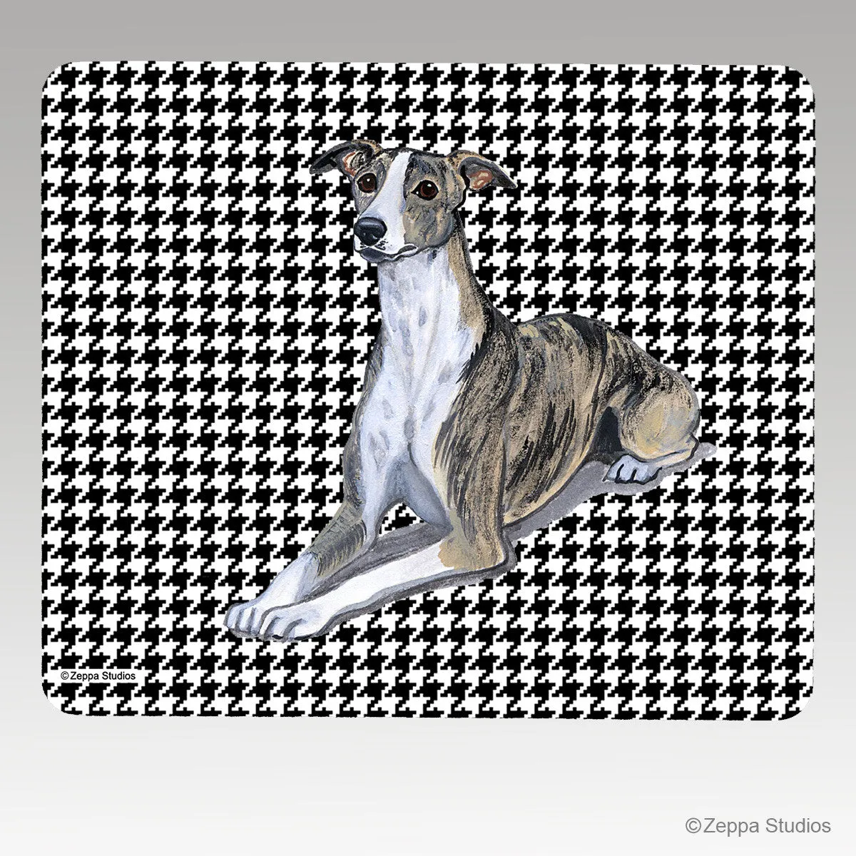 Whippet Houndstooth Mouse Pad