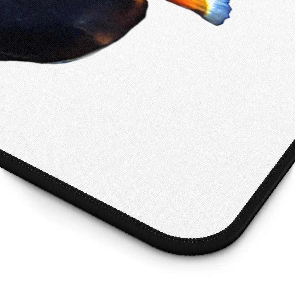 White Black Fish Desk Mat