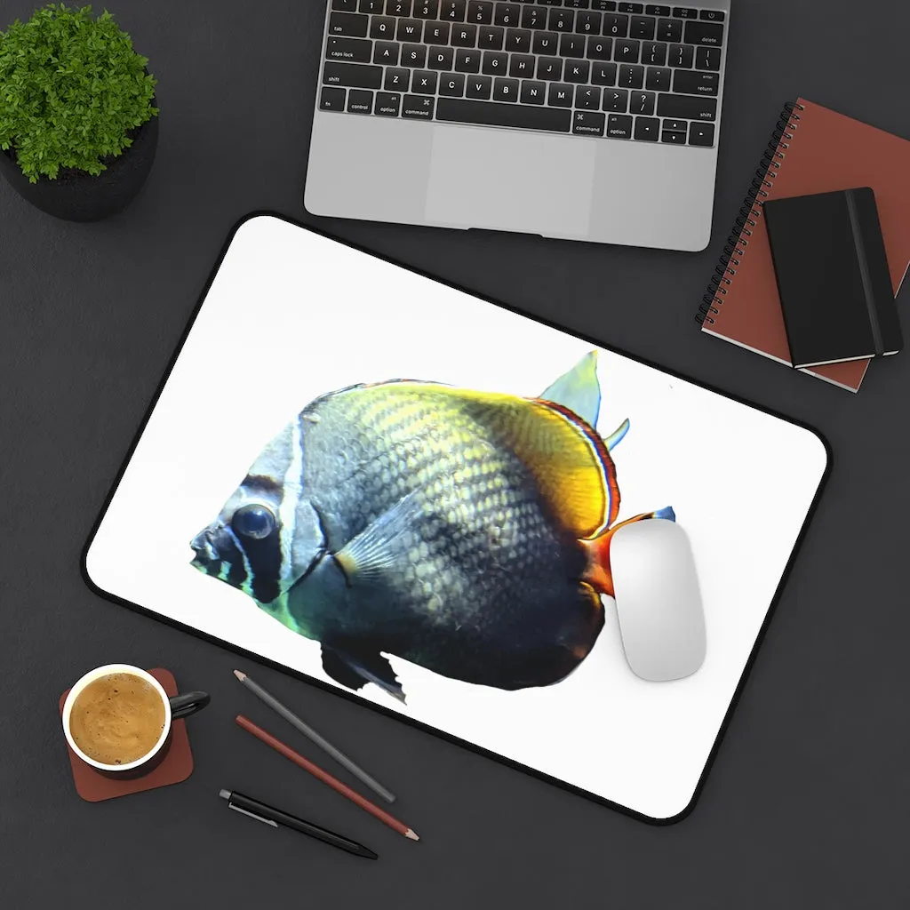 White Black Fish Desk Mat