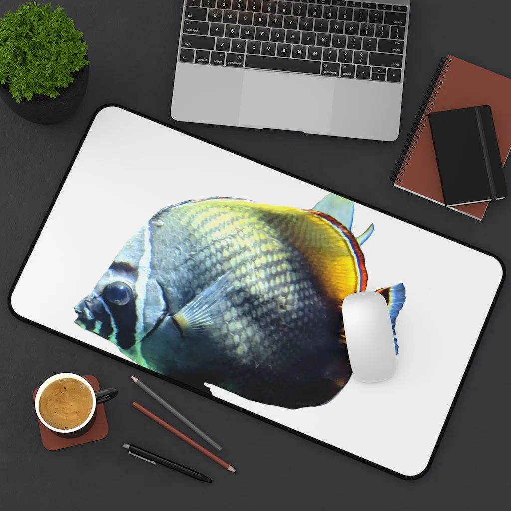 White Black Fish Desk Mat