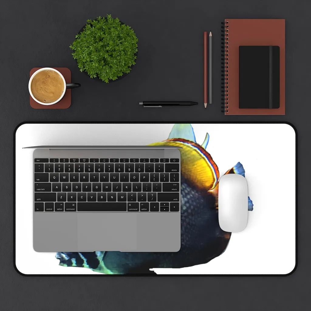 White Black Fish Desk Mat