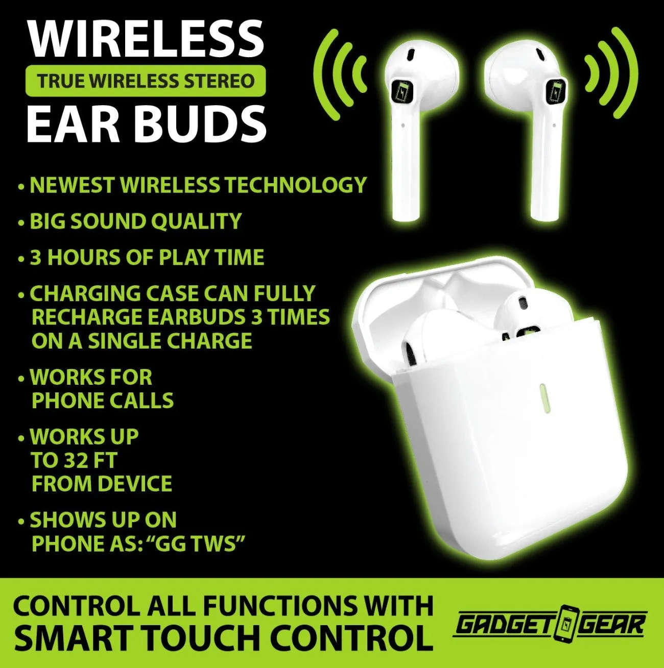 Wireless Earbuds with Case - 3 Pieces Per Pack 23636