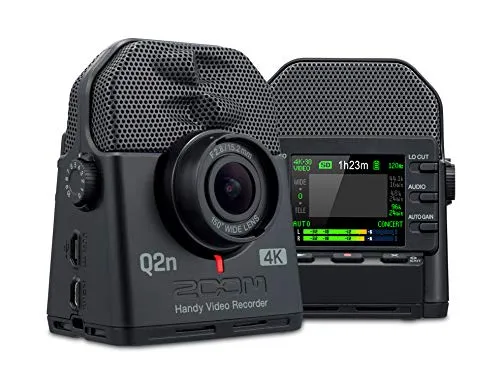 Zoom Q2n-4K Handy Video Recorder, 4K/30P Ultra High Definition Video, Compact Size, Stereo Microphones, Wide Angle Lens, for Recording Music, Video, YouTube Videos, Livestreaming